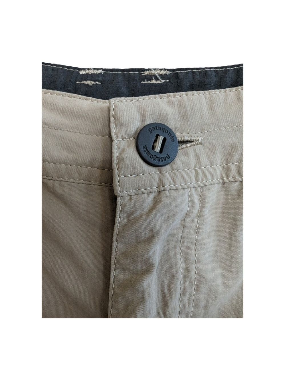 Patagonia Khaki Women's Away From Home Shorts Size 14 EUC Cabincore Outdoors - Picture 5 of 12